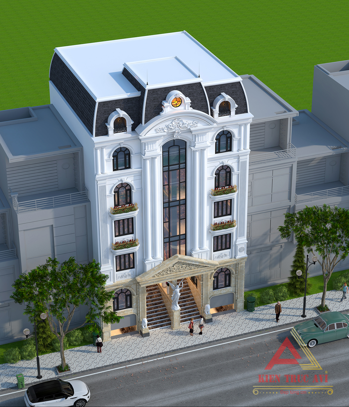 Thiết kế tòa nhà văn phòng kiến trúc pháp tại Quảng Ninh