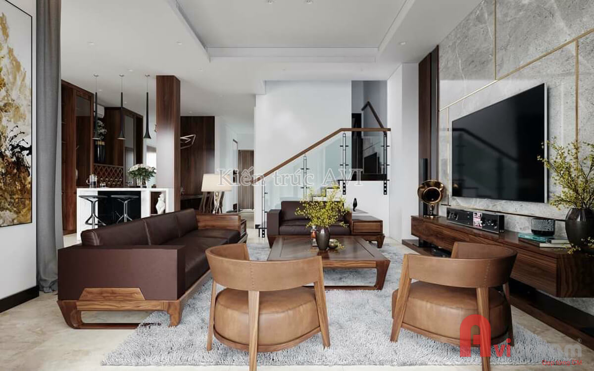 Thiết kế nội thất phòng khách mang phong cách hiện đại